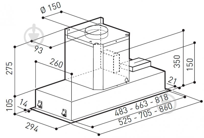 Вытяжка Zirtal CT-STYLE 90 WH - фото 6