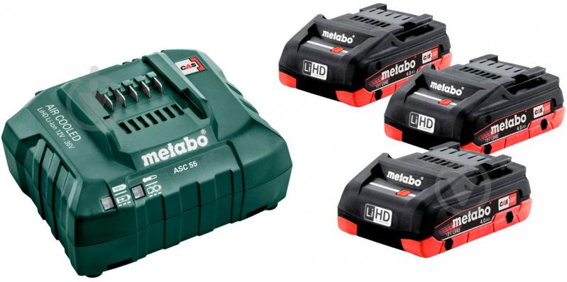 Аккумуляторная батарея и зарядное устройство Metabo 18,0V 4,0Ah 3 X LIHD 4,0 А·Час 685132000 - фото 1