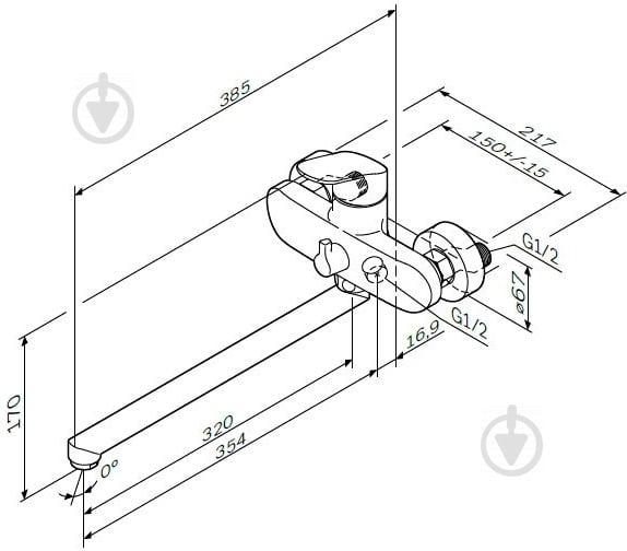 Змішувач для ванни/душу AM.PM Like F8090000 - фото 7