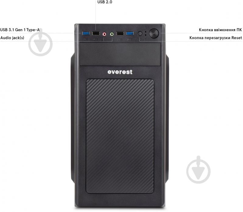 Компьютер Everest Home&Office 1040 (1040_1665) black - фото 4