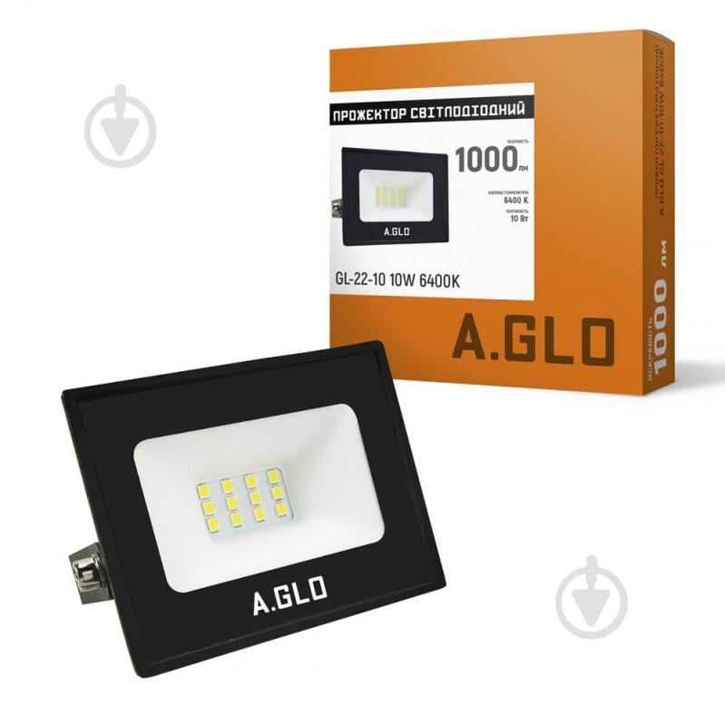 Прожектор светодиодный A.GLO GL-22-10 10 Вт IP66 черный 58902 - фото 1