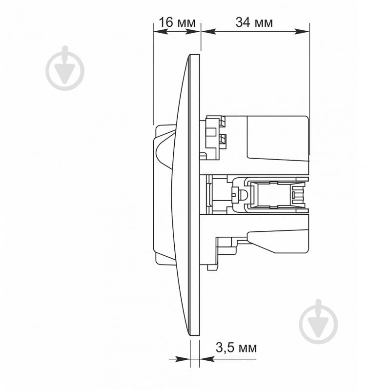 Розетка USB побутова + USB + Type C із заземленням Binera IP20 срібний шовк 27864 - фото 6