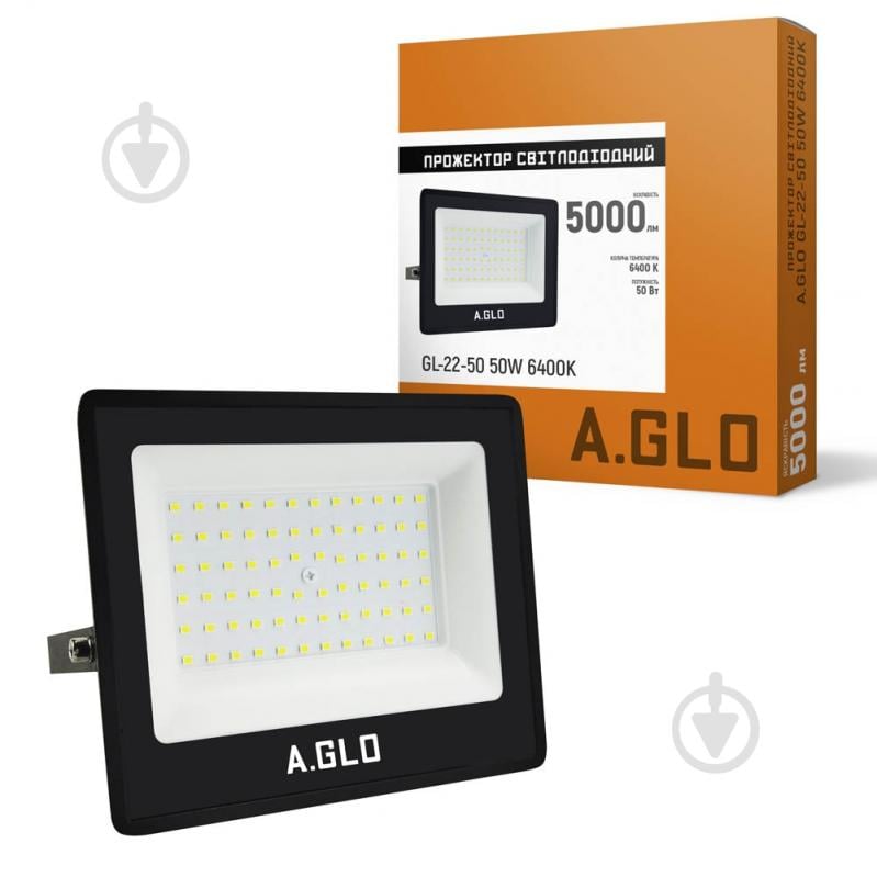 Прожектор светодиодный A.GLO GL-22-50 50 Вт IP65 черный 58905 - фото 1