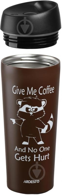 Термочашка ARDESTO Coffee time Raccoon 450 мл коричневая AR2645DML - фото 2 Термочашка ARDESTO Coffee time Raccoon 450 мл коричневая AR2645DML - фото 2