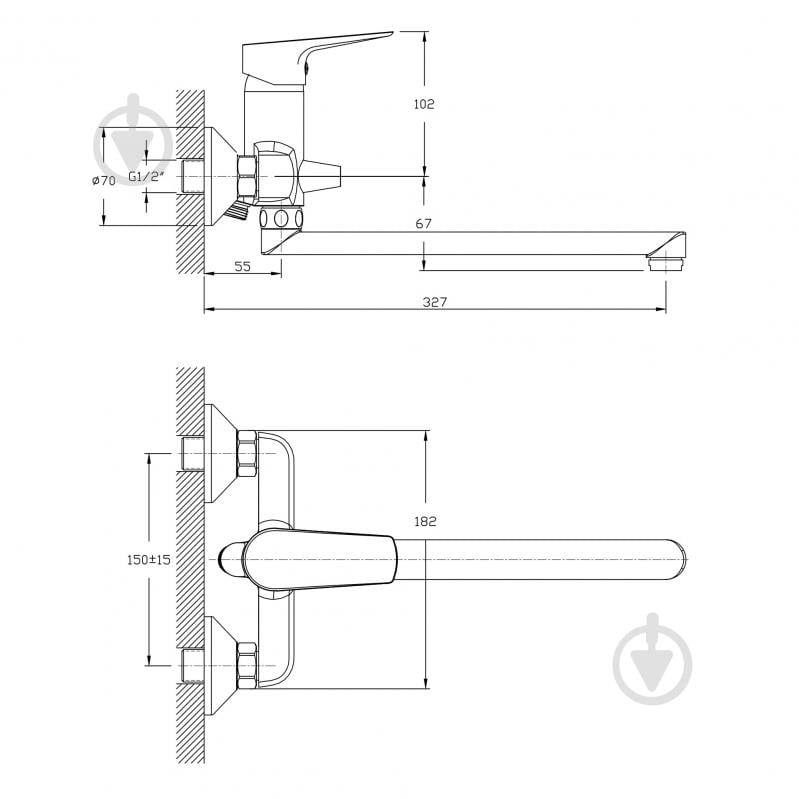 Смеситель для ванны Imprese Teplice 35025 - фото 2