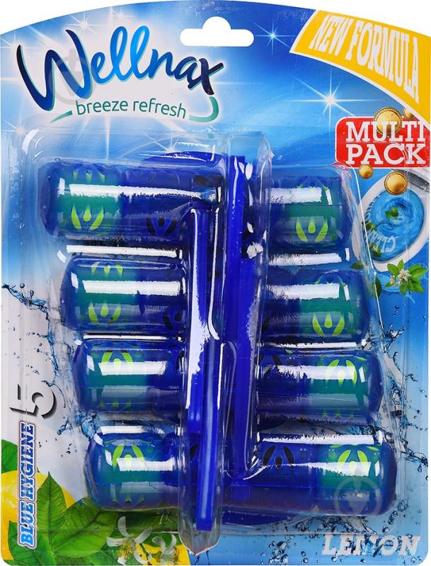 Туалетный блок Wellnax цветная вода Лимон 4х50 г BLK-404 - фото 1 Туалетный блок Wellnax цветная вода Лимон 4х50 г BLK-404 - фото 1