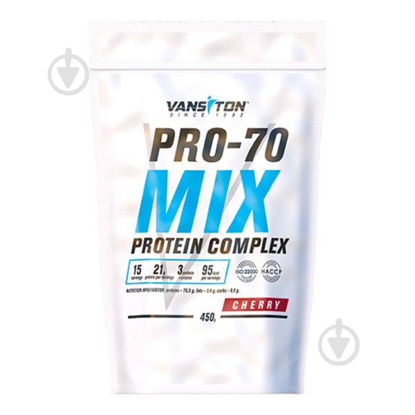 Протеїн Vansiton Mega Protein Pro-70 Вишня 450 г - фото 1