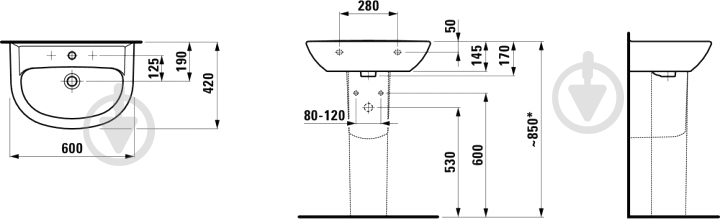 Умывальник Laufen Pro 60х42 см - фото 6 Умывальник Laufen Pro 60х42 см - фото 6