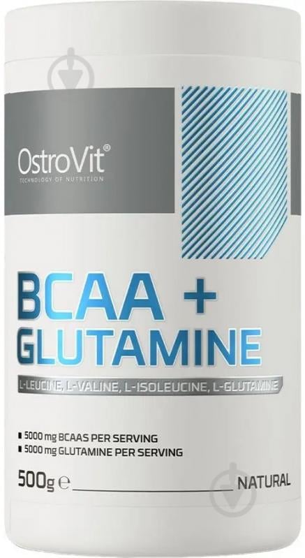 Амінокислоти Ostrovit BCAA + Glutamine Natural 500 г - фото 1