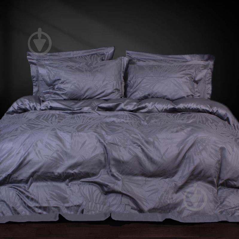 Комплект постельного белья Сатин Imperial Satin Sicily 2х160х220 см темно-синий MirSon - фото 1