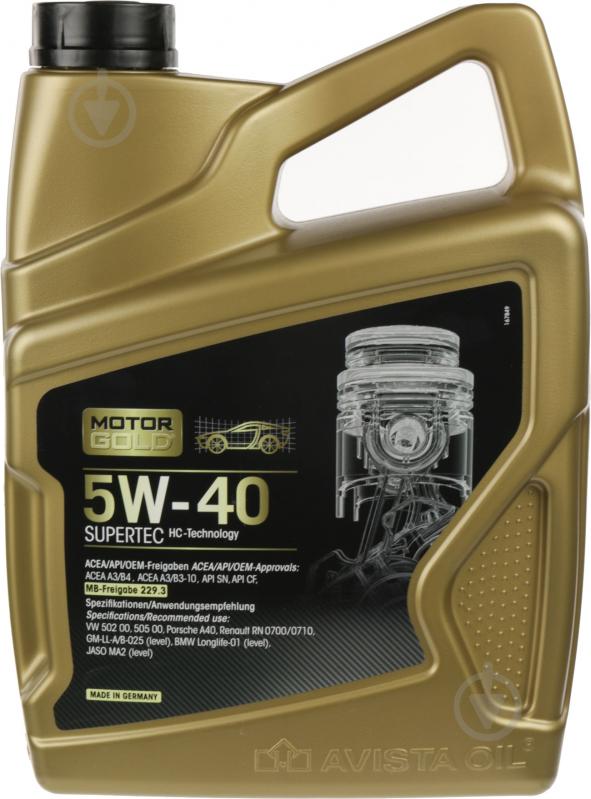 ᐉ Моторное масло Motor Gold Supertec 5W-40 4 л • Купить в Киеве ...