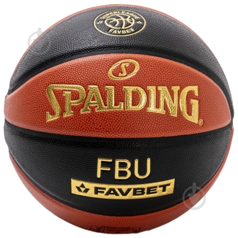 Баскетбольный мяч Spalding FBU TF-1000 LEGACY SUPERLEAGUE 77943Z р. 7 черно-оранжевый - фото 1