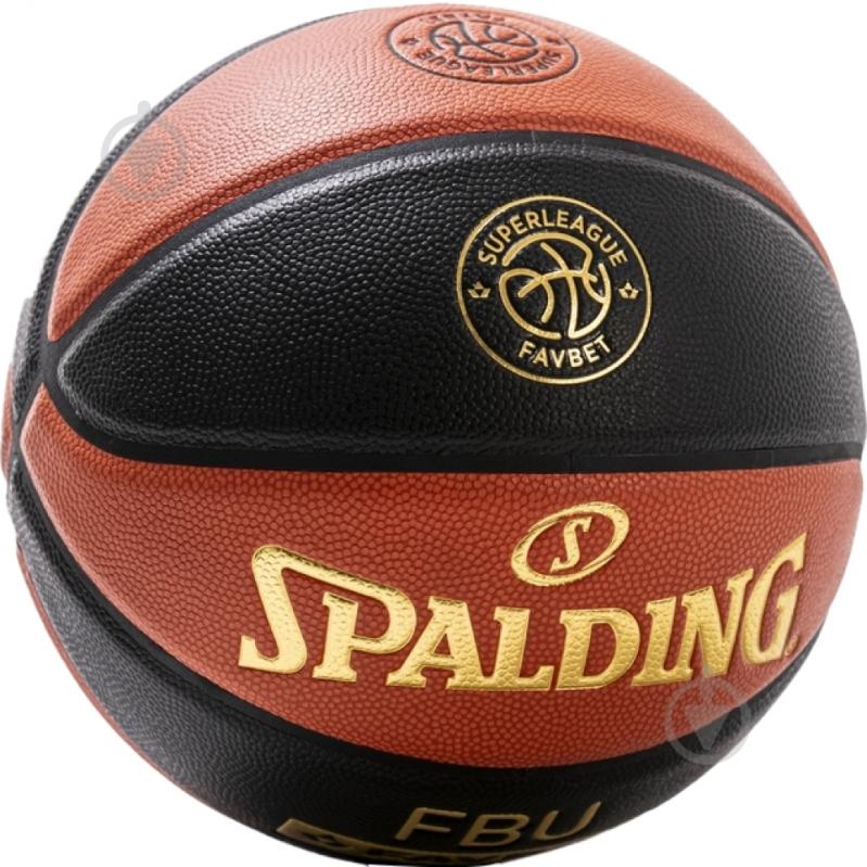 Баскетбольный мяч Spalding FBU TF-1000 LEGACY SUPERLEAGUE 77943Z р. 7 черно-оранжевый - фото 4