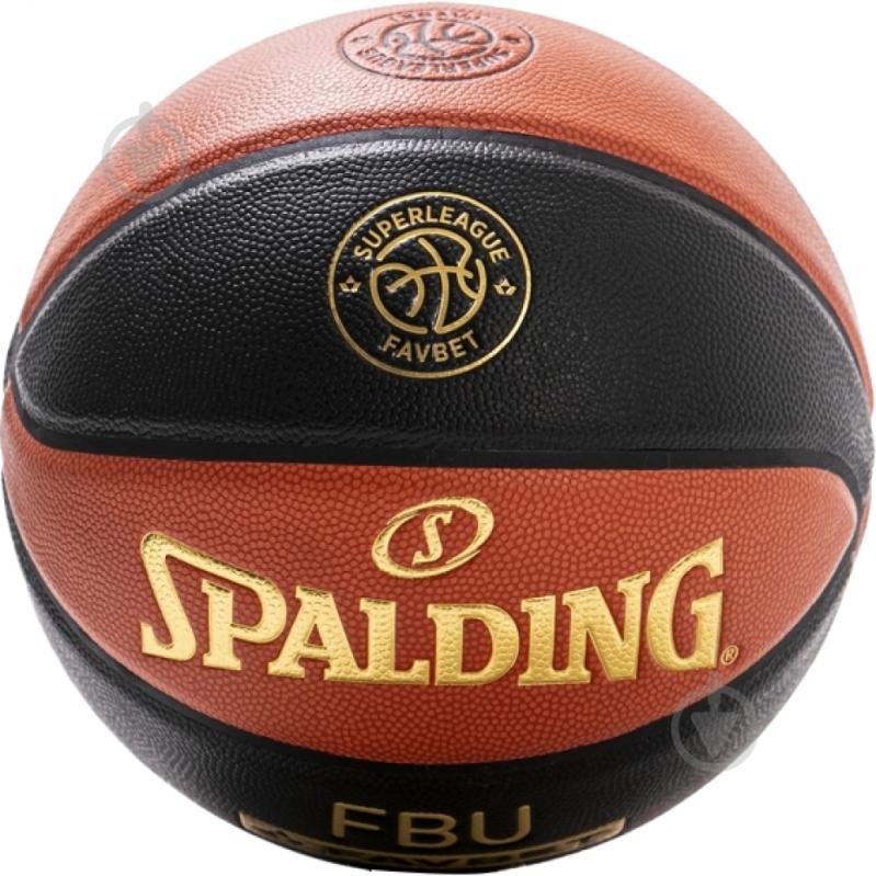 Баскетбольный мяч Spalding FBU TF-1000 LEGACY SUPERLEAGUE 77943Z р. 7 черно-оранжевый - фото 3