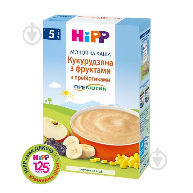 Каша молочная Hipp от 5 месяцев кукурузная с фруктами и пребиотиками 250 г - фото 2