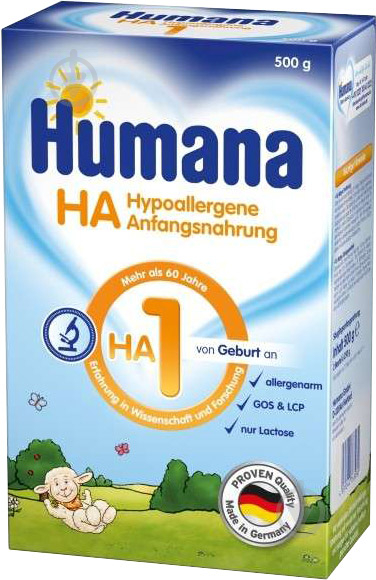 Сухая молочная смесь Humana Hipoallergene НА 1 с LC PUFA 500 г 4031244766809 - фото 1