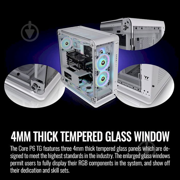 Корпус Thermaltake Core P6 TG Snow (CA-1V2-00M6WN-00) - фото 13