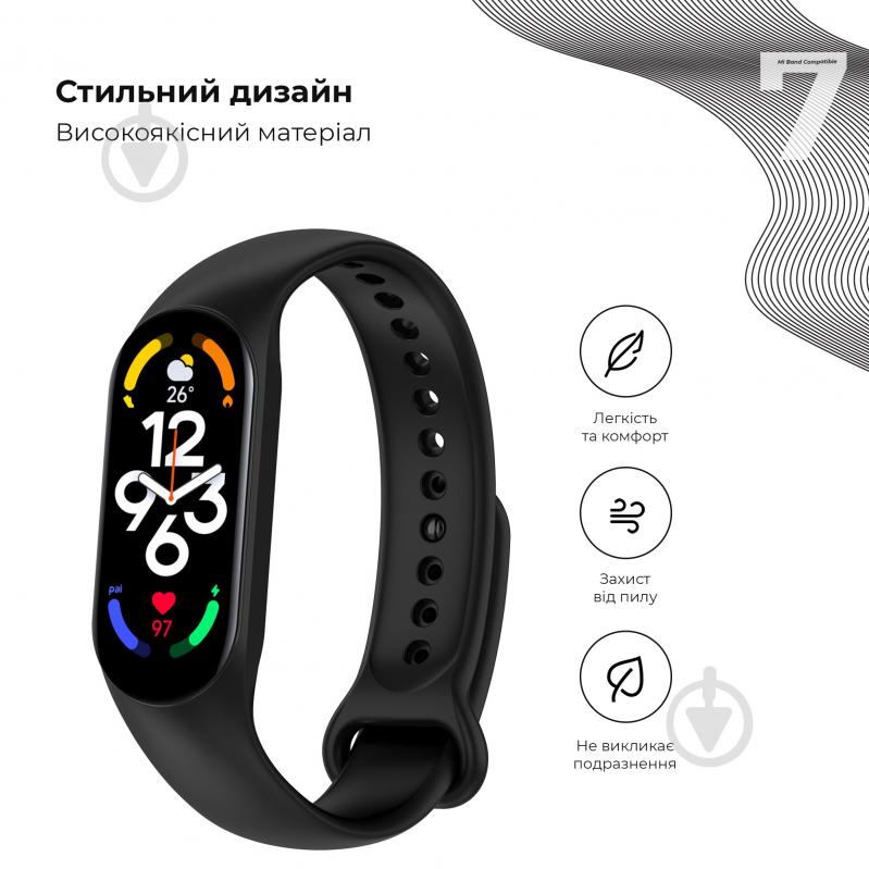 Ремінець Armorstandart для Xiaomi Mi Band 7/6/5 New Style Black (ARM61894) - фото 3