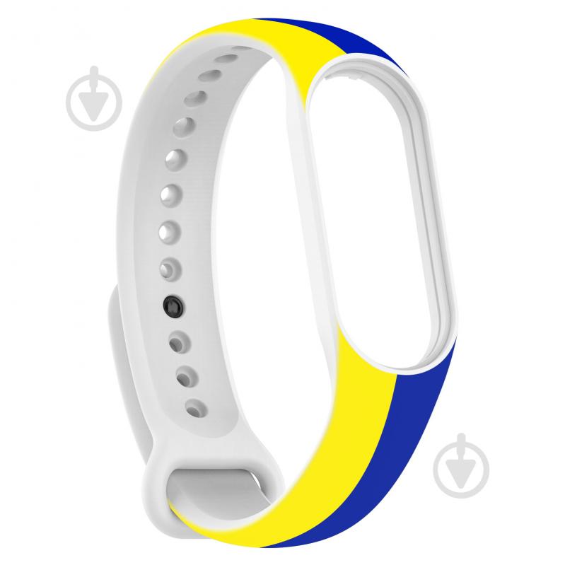 Ремінець Armorstandart для Xiaomi Mi Band 7/6/5 New Style Blue - Yellow (ARM61907) - фото 1