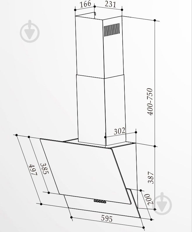 Вытяжка Interline ALTEA BK A 60 PB/GL/A - фото 9