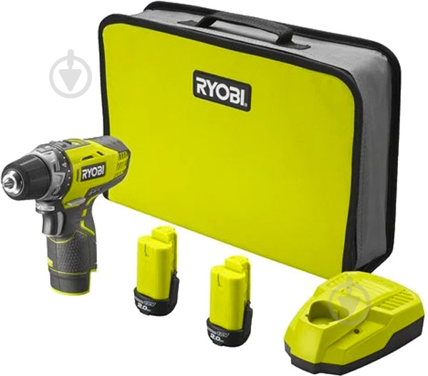 Шуруповерт акумуляторний RYOBI ONE+ 2х2.0Ач R12DD-220S - фото 1