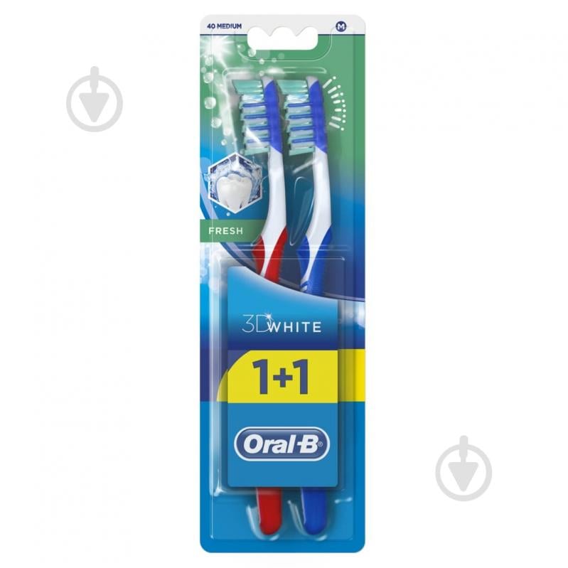 Зубна щітка Oral-B 3D White Fresh середньої жорсткості 2 шт. - фото 2