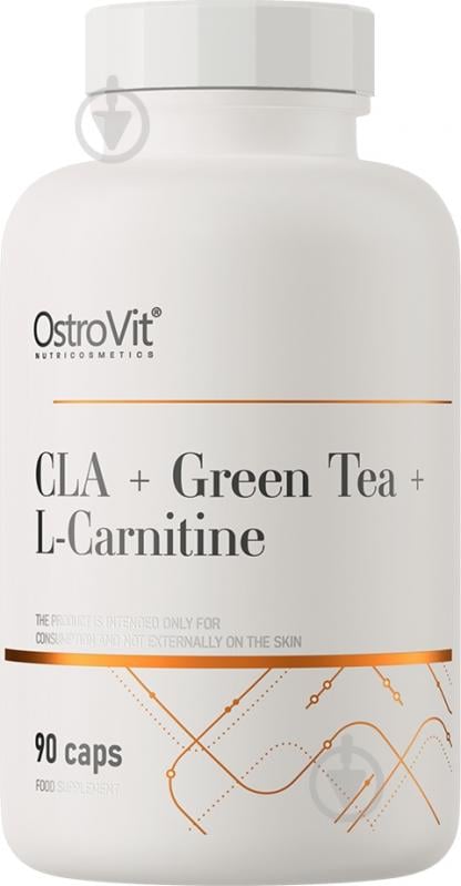 Жироспалювач Ostrovit CLA + Green Tea + L-carnitine 122 г 90 капс. - фото 1