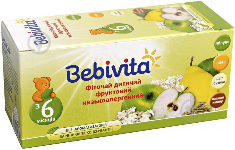 Чай Bebivita Фруктовый низкоаллергенный 30 г 4820025490749 - фото 1