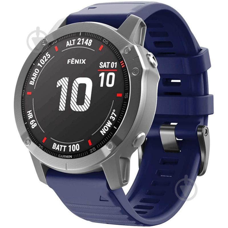 Ремінець Armorstandart Silicone 22 мм для Garmin Fenix 5/6 Dark Blue ARM60807 - фото 1