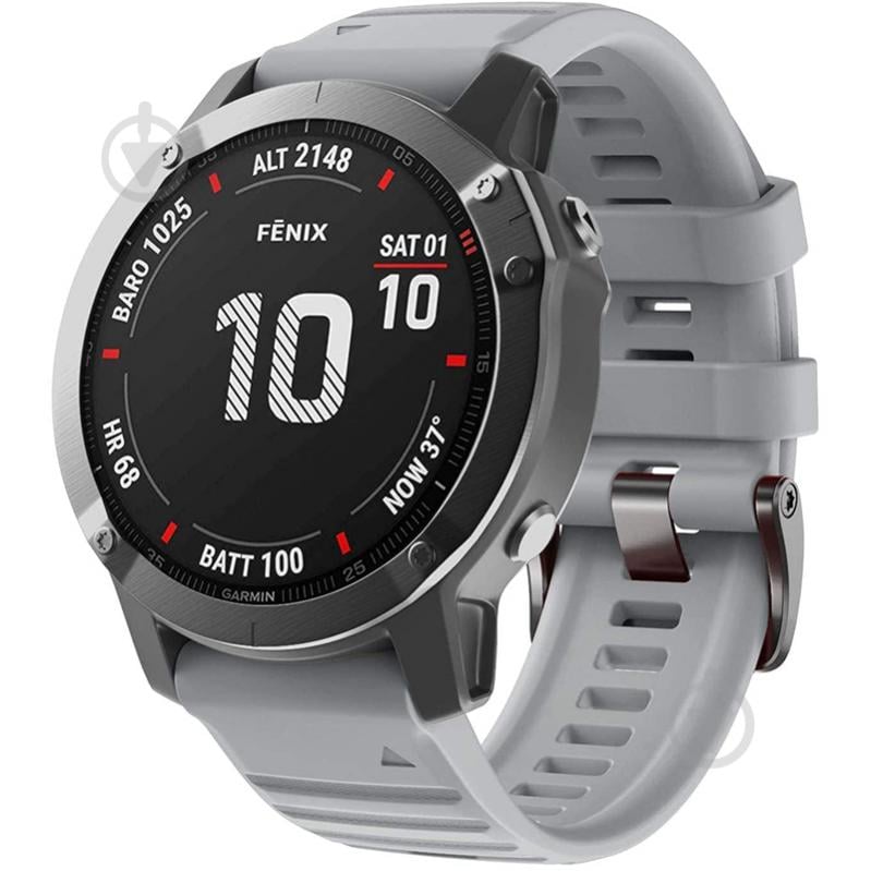 Ремінець Armorstandart Silicone 22 мм для Garmin Fenix 5/6 Grey ARM60797 - фото 1