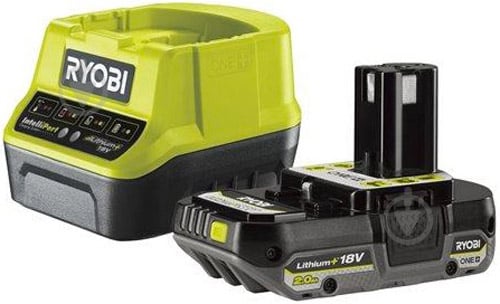 Аккумуляторная батарея и зарядное устройство RYOBI 18,0V 2,0Ah ONE+ RC18120-120C - фото 1