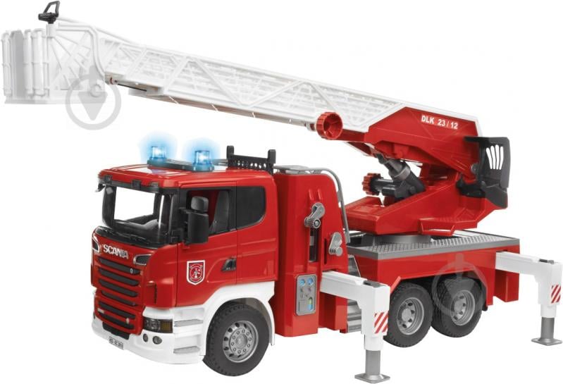 Пожарная машина Bruder Scania R-series с лестницей 1:16 3590 - фото 3