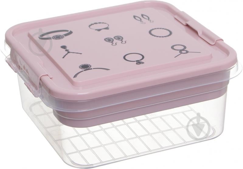 Ящик-органайзер для зберігання Gondol Plastic Bijouterie (Біжутерія) Box рожевий 110x250x - фото 1 Ящик-органайзер для зберігання Gondol Plastic Bijouterie (Біжутерія) Box рожевий 110x250x - фото 1