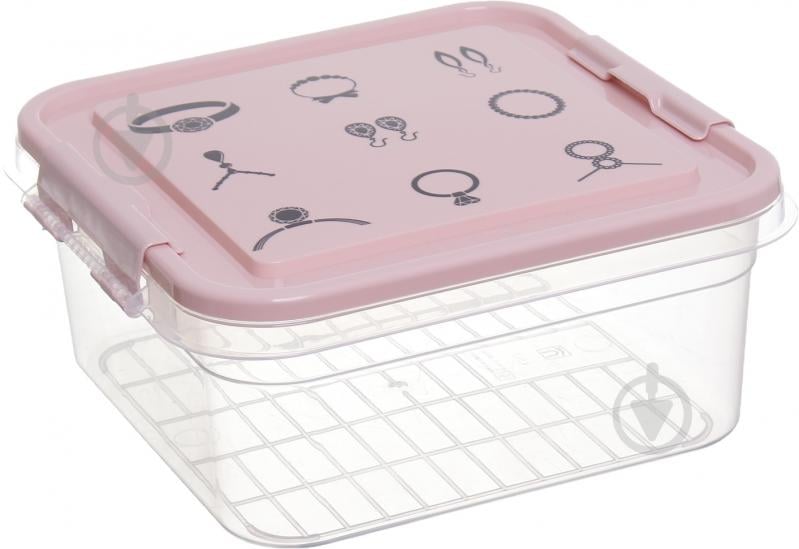 Ящик-органайзер для зберігання Gondol Plastic Bijouterie (Біжутерія) Box рожевий 110x250x - фото 6