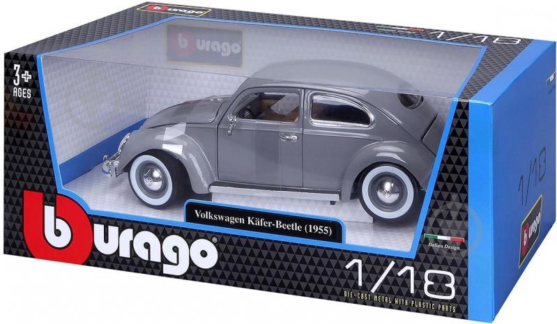 ᐉ Автомодель Bburago 1:18 Volkswagen Käfer Beetle 1955 сірий 18