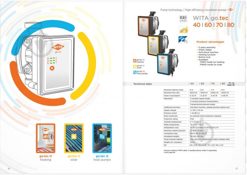 Циркуляційний насос Wita Go.tec 70-32-180 - фото 2 Циркуляційний насос Wita Go.tec 70-32-180 - фото 2