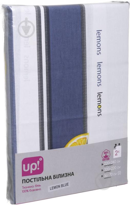 Комплект постельного белья Lemon blue 2,0 синий с белым UP! (Underprice) - фото 2 Комплект постельного белья Lemon blue 2,0 синий с белым UP! (Underprice) - фото 2