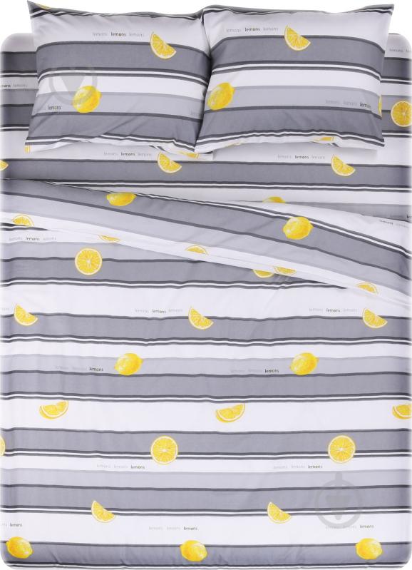 Комплект постельного белья Lemon gray 2,0 серый с белым UP! (Underprice) - фото 1