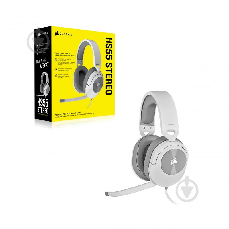 Навушники Corsair HS55 Stereo Headset white (CA-9011261-EU) - фото 7