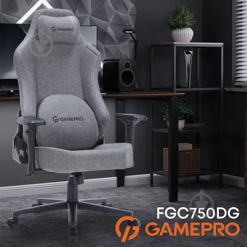 Кресло игровое GamePro Gamepro FGC750G Size L темно-серый - фото 10