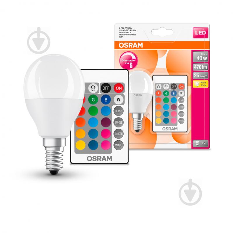 Лампа светодиодная Osram 5,5 Вт P40 матовая E14 220 В 2700 К - фото 1