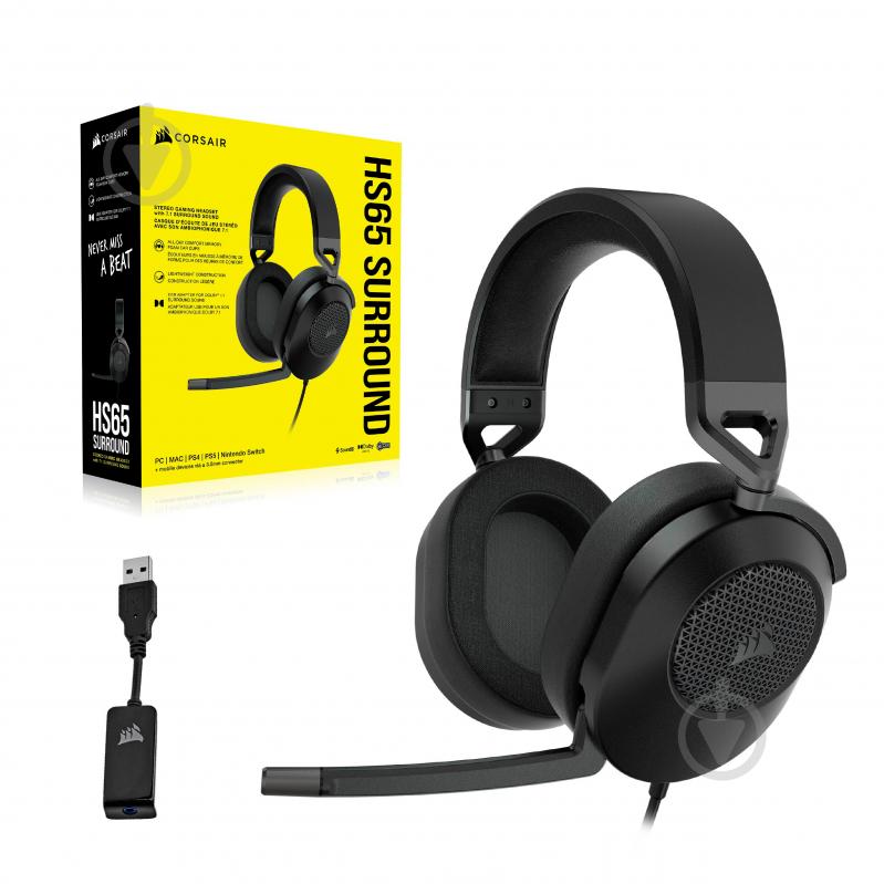 Навушники Corsair HS65 Surround Headset carbon (CA-9011270-EU) - фото 8