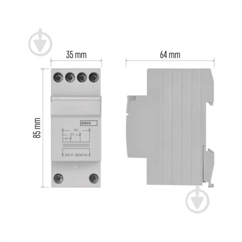 Трансформатор звонка Emos 8/12/24 V белый P57000TR - фото 12