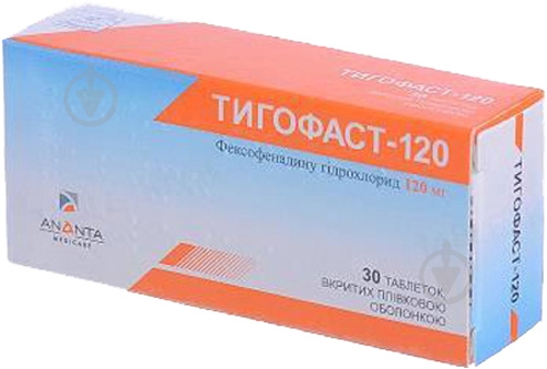 Тигофаст-120 №30 (10х3) таблетки 120 мг - фото 1 Тигофаст-120 №30 (10х3) таблетки 120 мг - фото 1