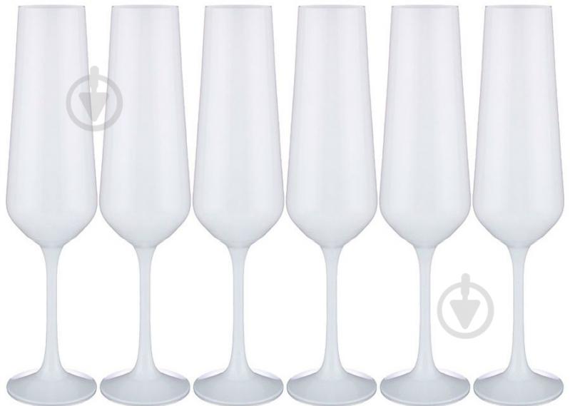 Набор бокалов для шампанского Bohemia Sandra белый 200 мл 6 шт. - фото 1
