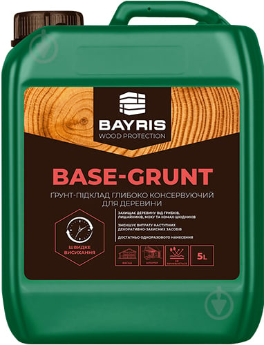 Ґрунт-антисептик Bayris BASE-GRUNT безбарвний 5 л - фото 1