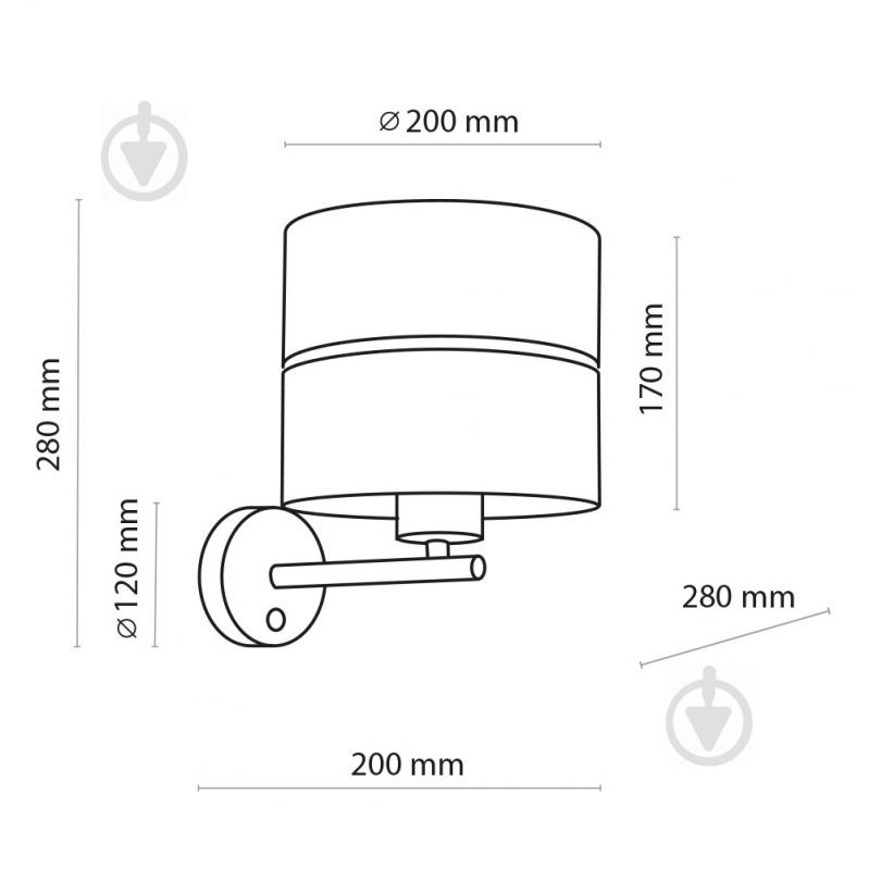 Бра TK Lighting Hilton 1x60 Вт E27 белый/серебро 4175 - фото 2