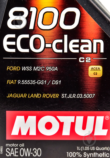 Моторне мастило Motul 8100 Eco-Clean 0W-30 1 л (8100 ECO-CLEAN 0W30 1L) - фото 2