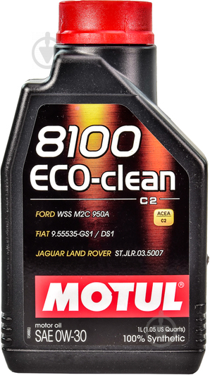 Моторне мастило Motul 8100 Eco-Clean 0W-30 1 л (8100 ECO-CLEAN 0W30 1L) - фото 1