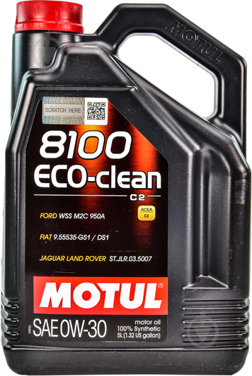 Моторне мастило Motul 8100 Eco-Clean 0W-30 5 л (8100 ECO-CLEAN 0W30 5L) - фото 1